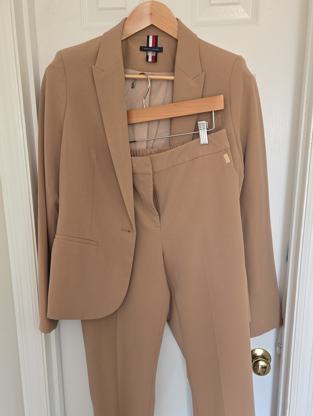 Tommy Hilfiger Camel Tailored Blazer and Pants Set